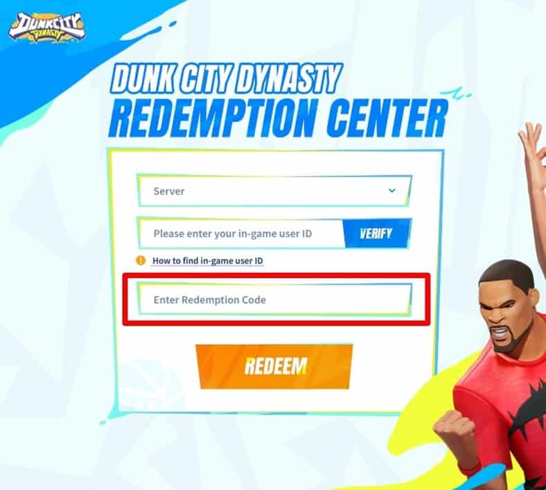 Redeem ใน Dunk City Dynasty Redemption Center
