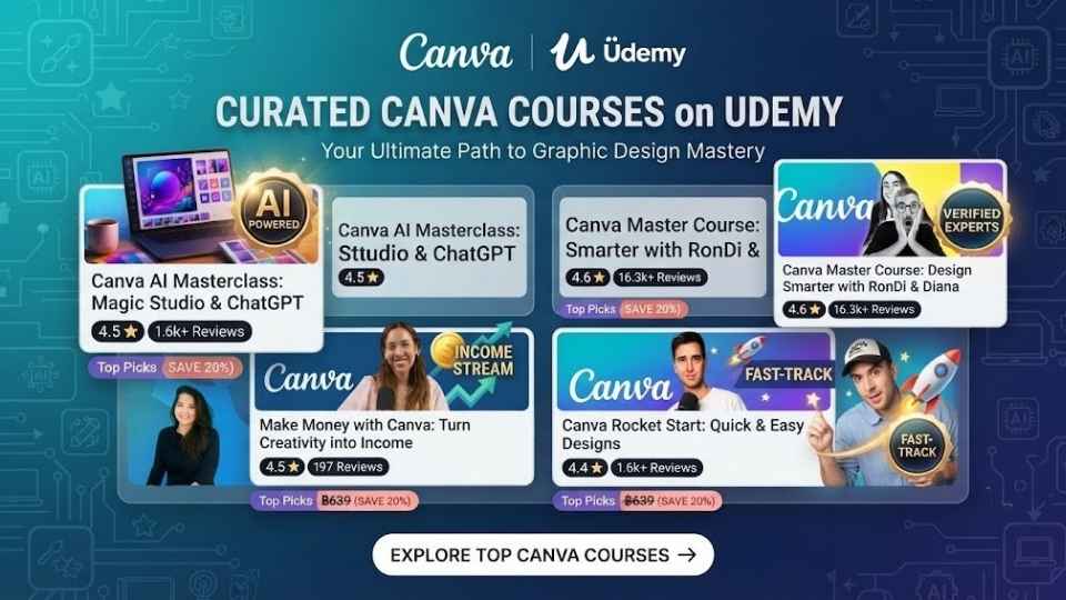 รายการ canva course ที่ udemy