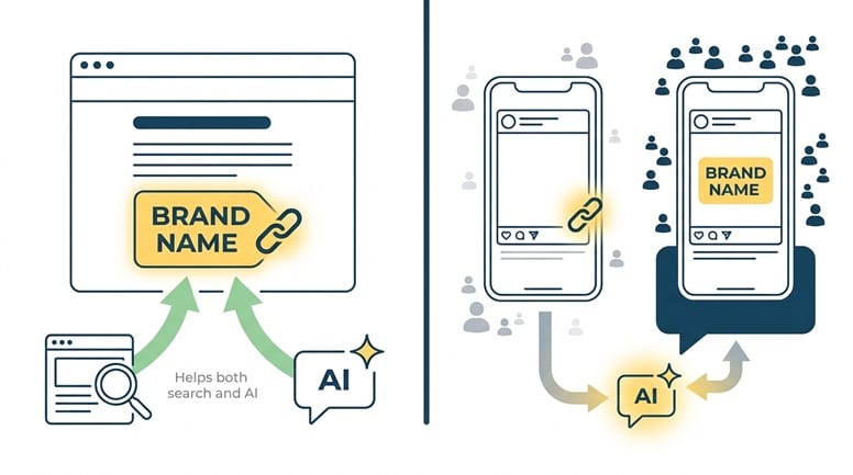 brand mention with links and without links