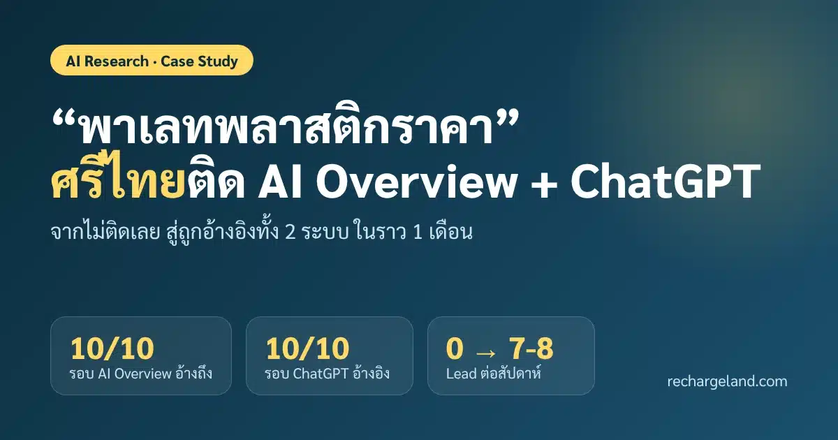 เคสศรีไทย พาเลทพลาสติกราคา ติด AI Overview และ ChatGPT